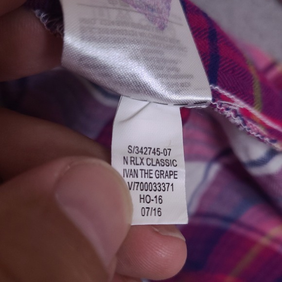 Old Navy Classic Shirt Womens XS Purple Plaid Flannel Button‎ Up Ivan The Grape - Picture 13 of 13